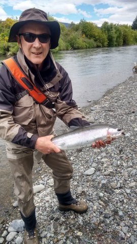 Mike Forret with a 5lb trout.